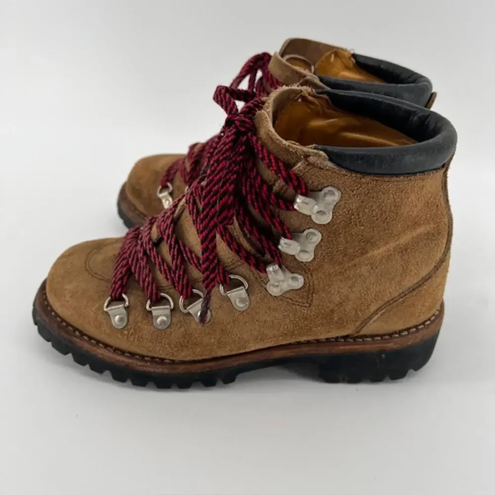 VTG Herman Survivors Suede Mountaineering Boots Size 7M Rugged Outdoor Vibram